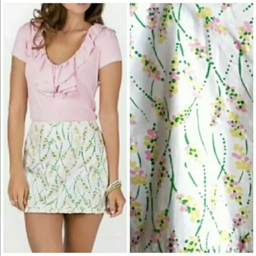 Lilly Pulitzer mariposa Callie white floral skirt